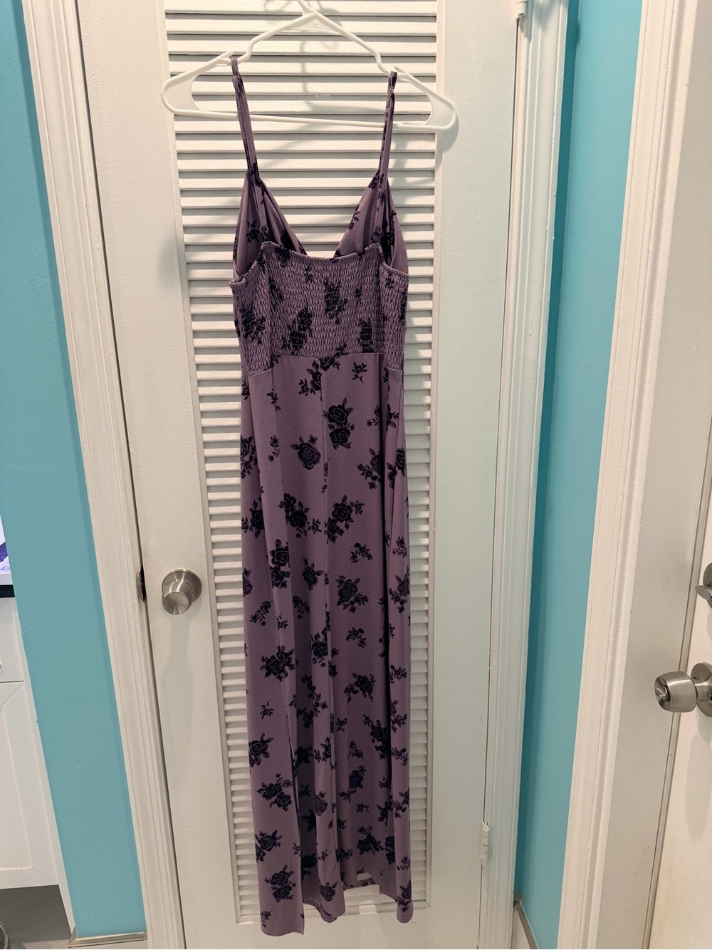 No Boundaries Lavender Maxi Dress with Black Floral Print - Picture 6 of 6